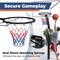 Black Basketball Rim with Net and Accessories Kit 18” Metal Frame for Indoor or Outdoor Play